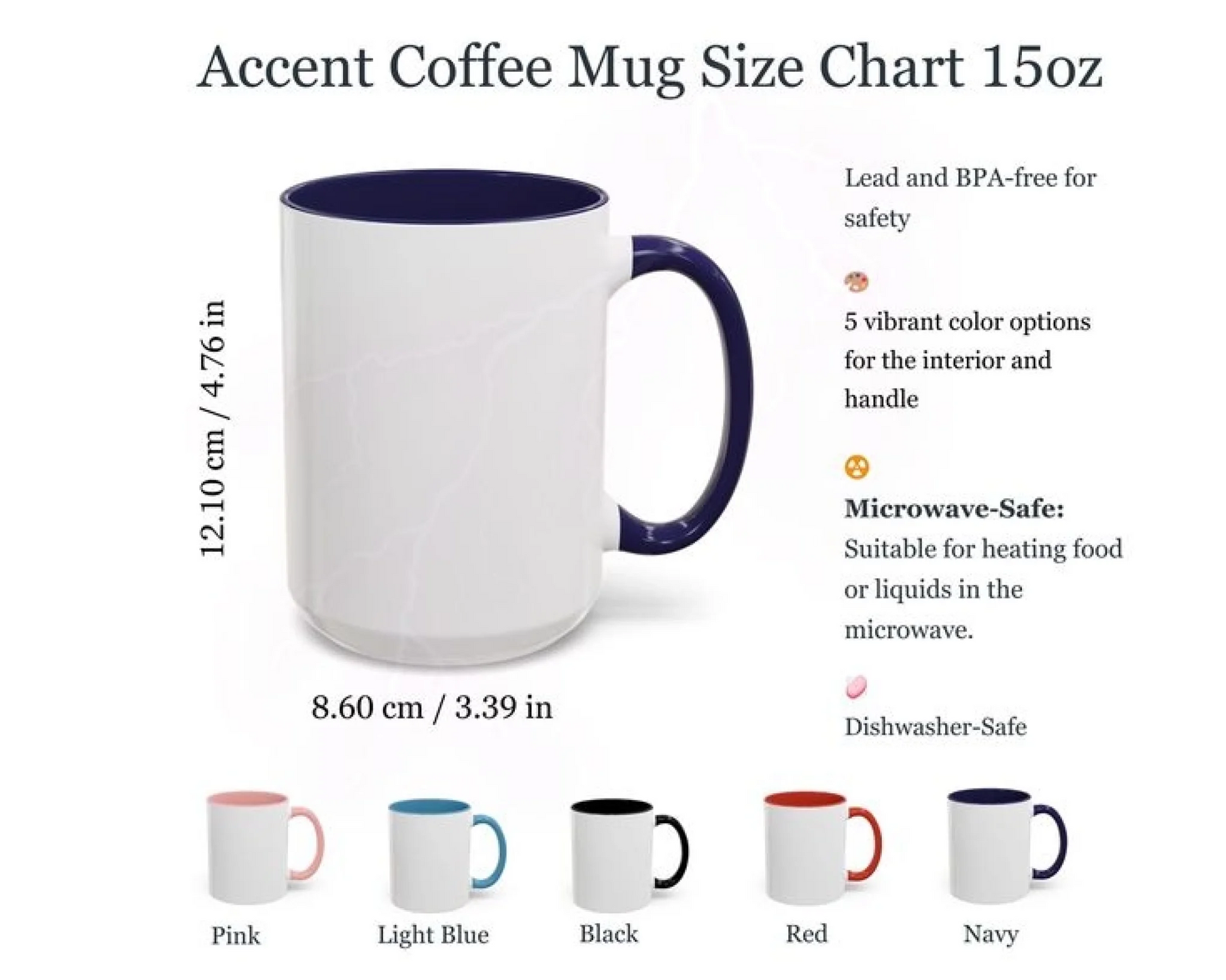 15oz Accent Coffee Mug Size Chart (Digital Download)