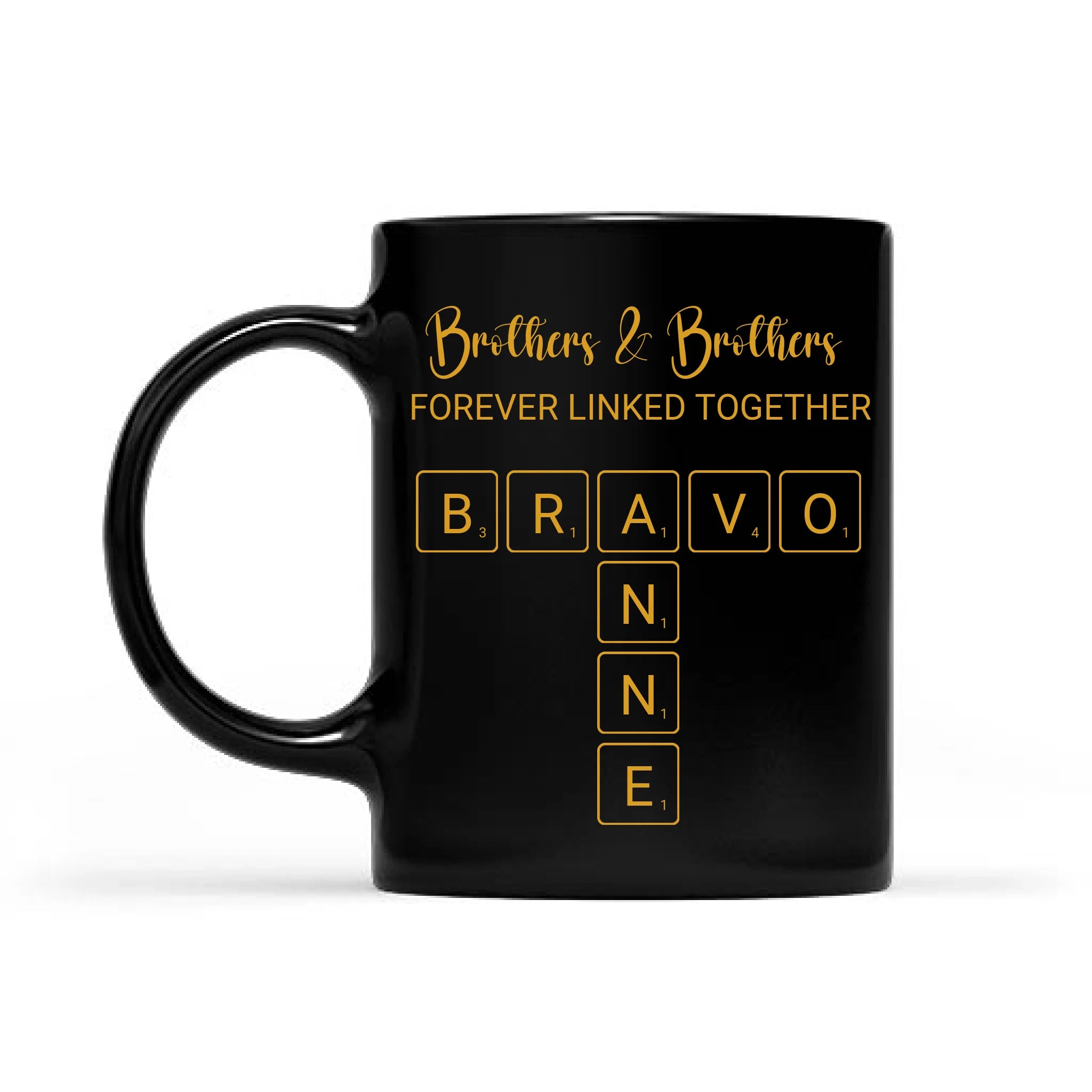 Personalized Funny Mugs - Brothers & Brothers Forever Linked Together - WY00006