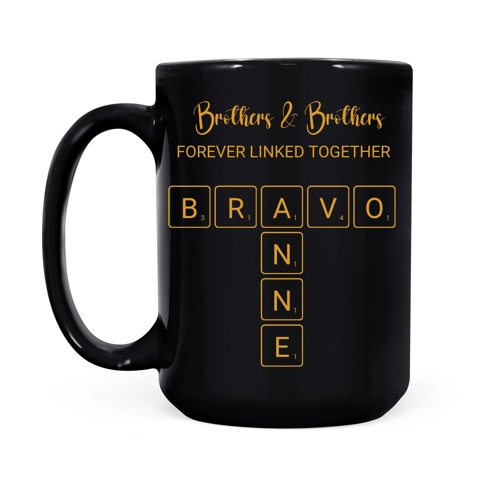 Personalized Funny Mugs - Brothers & Brothers Forever Linked Together - WY00006