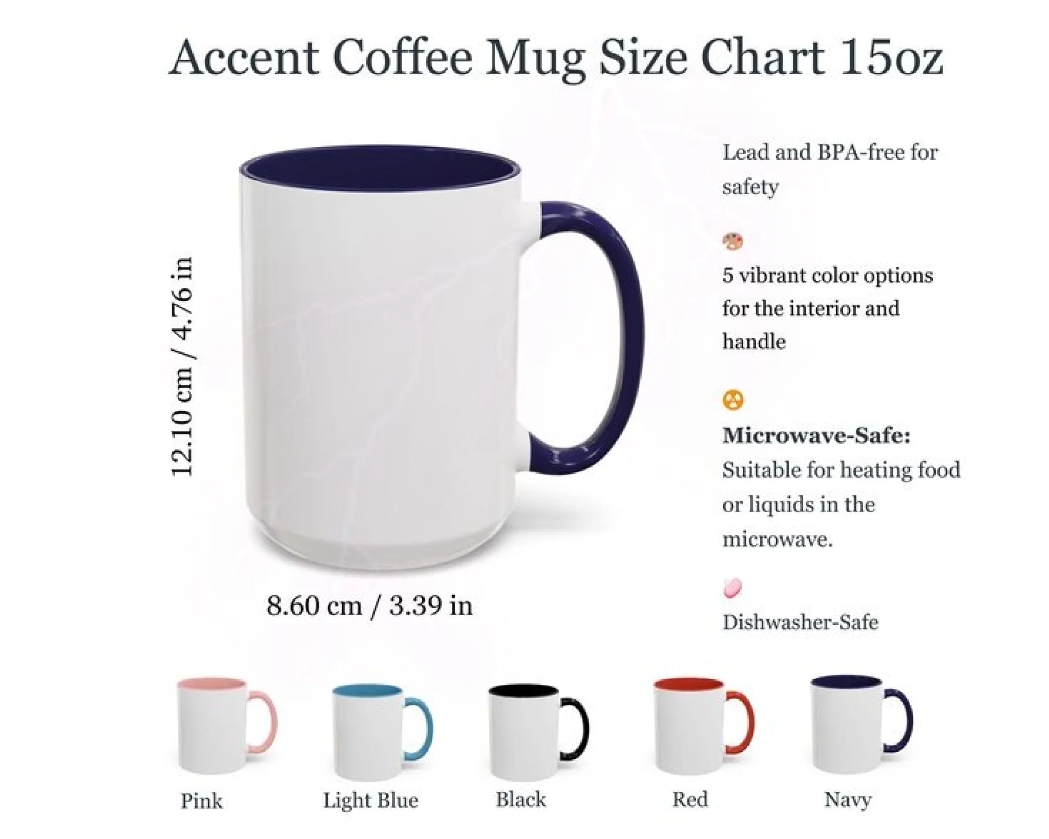 15oz Accent Coffee Mug Size Chart (Digital Download)