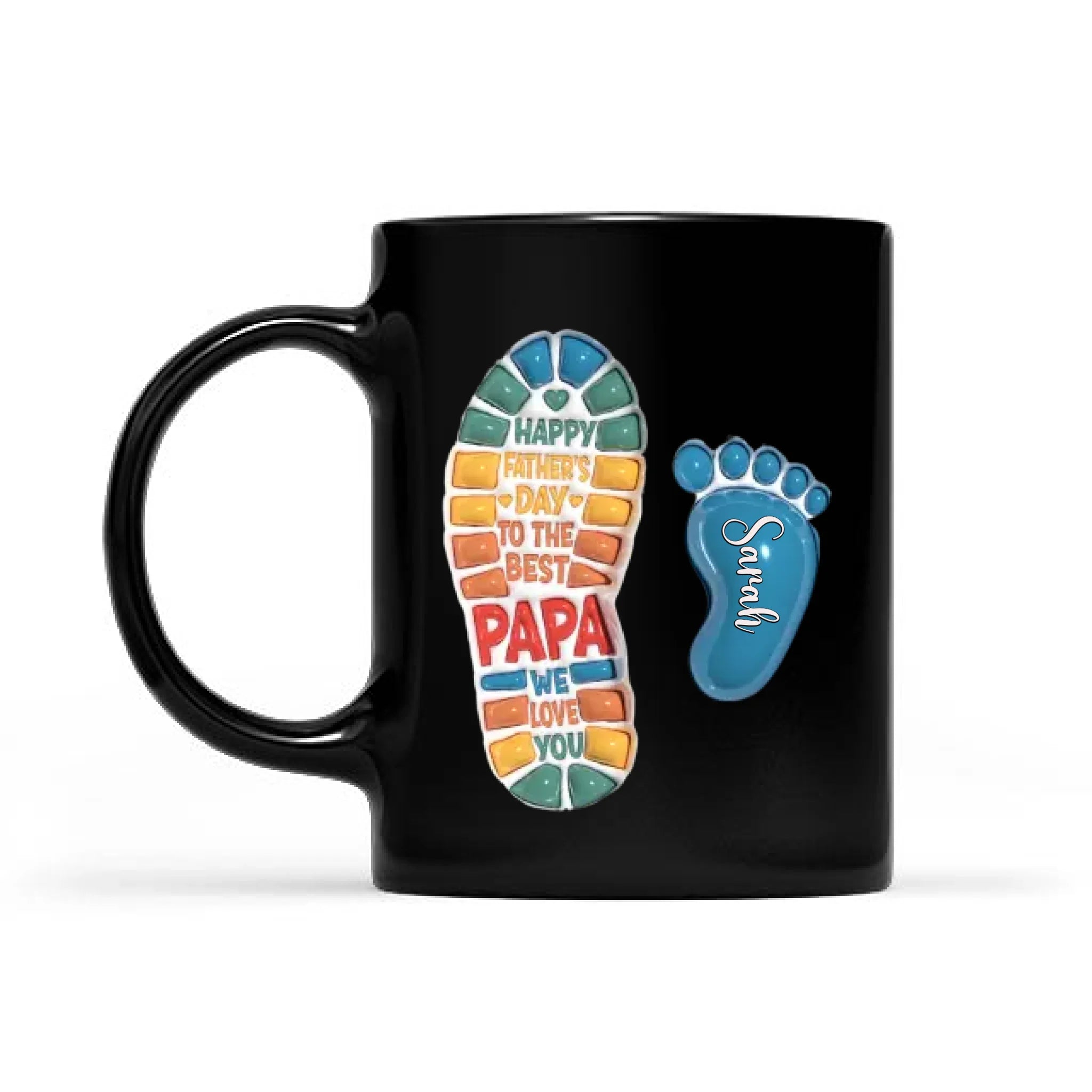 Father Black Mug - Following in Papa's Footsteps