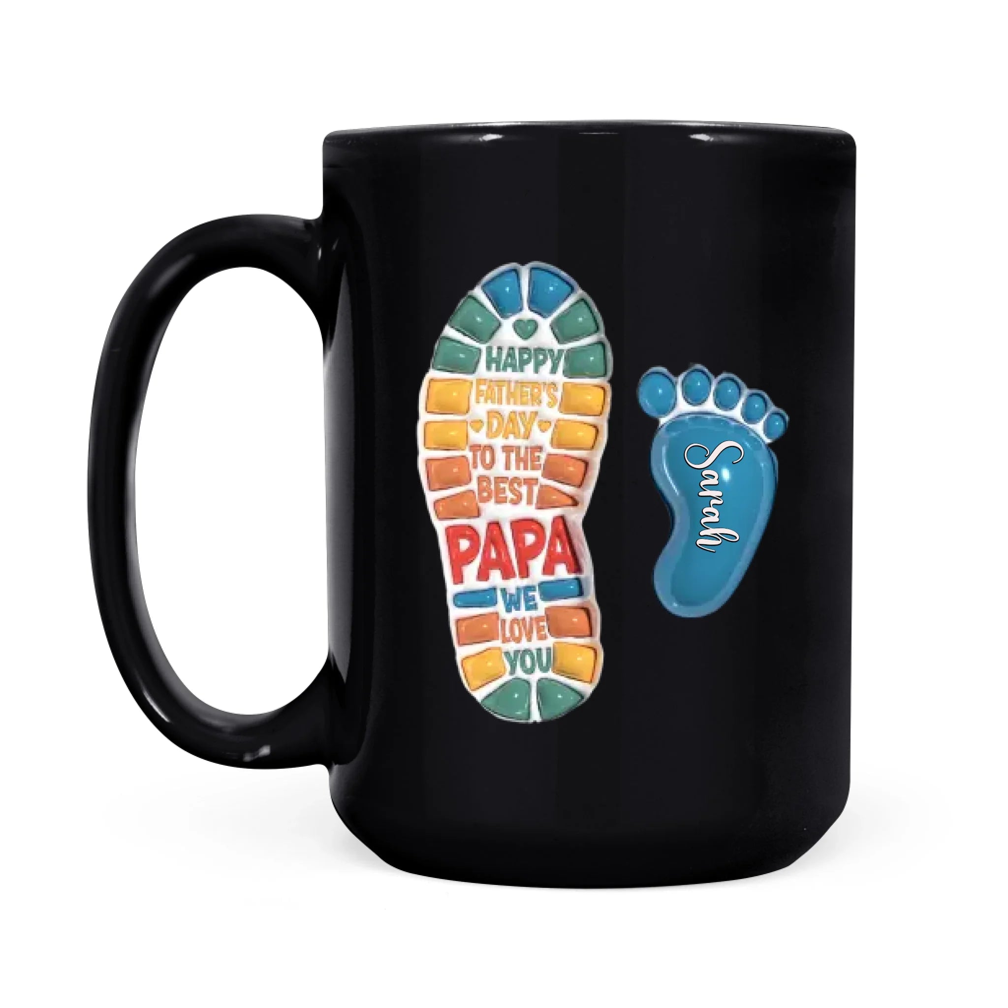 Father Black Mug - Following in Papa's Footsteps